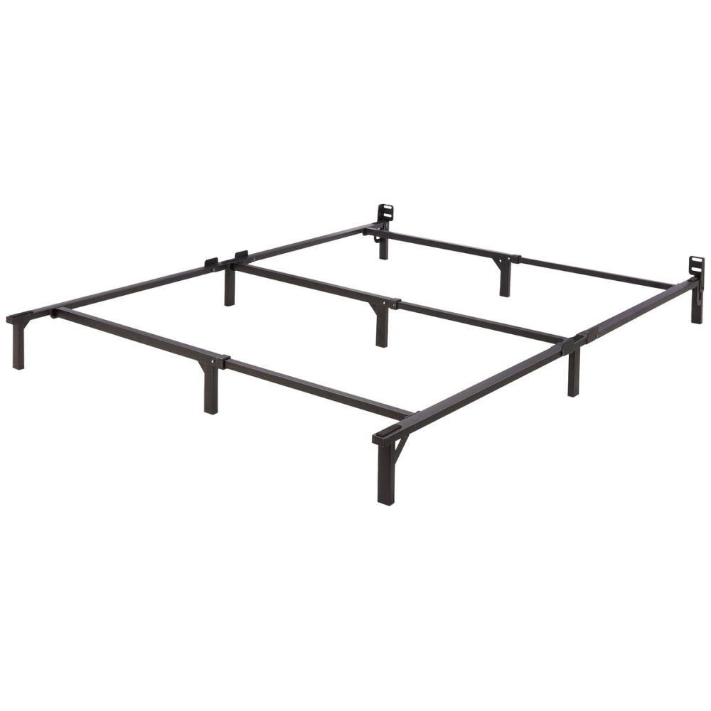 Amazon Basics Metal Bed Frame, 9-Leg Base for Box Spring and Mattress, Queen, Tool-Free Easy Assembly, 79.5 L x 59.5 W x 7 H, Black Amazon Basics Metal Bed Frame, 9-Leg Base for Box Spring and Mattress, Queen, Tool-Free Easy Assembly, 79.5 L x 59.5 W x 7 H, Black