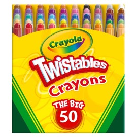 Crayola Mini Twistables Crayons for Kids (50ct), Cute School Supplies for Girls & Boys, Toddler Crayons for Coloring Books, Back to School Gifts for Kids