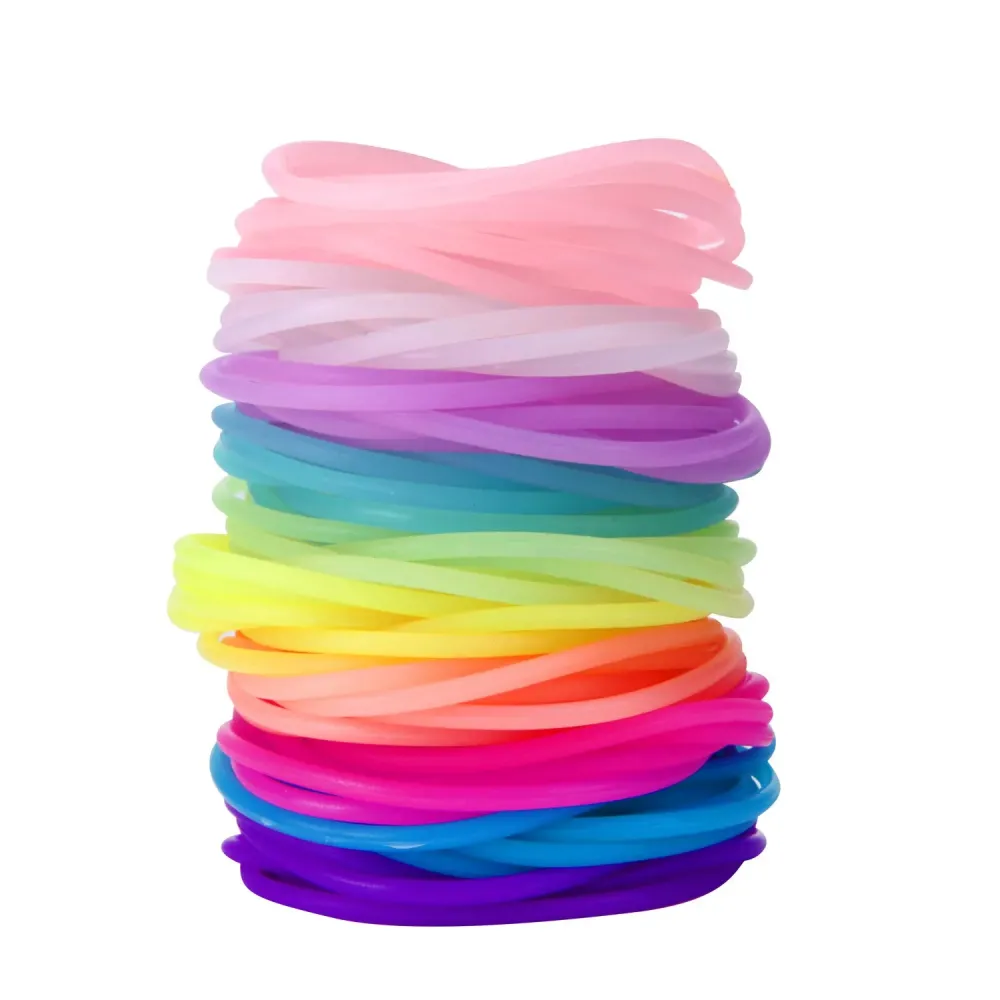 Senkary 120 Pieces Silicone Jelly Bracelets Rainbow Glow Neon Stretchable 80s Gel Gummy Rubber Bracelets Hair Ties for Adults, Women, Kids, Girl (10 Colors) Senkary 120 Pieces Silicone Jelly Bracelets Rainbow Glow Neon Stretchable 80s Gel Gummy Rubber Bracelets Hair Ties for Adults, Women, Kids, Girl (10 Colors)