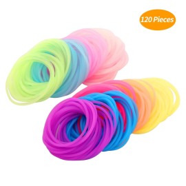 Senkary 120 Pieces Silicone Jelly Bracelets Rainbow Glow Neon Stretchable 80s Gel Gummy Rubber Bracelets Hair Ties for Adults, Women, Kids, Girl (10 Colors) Senkary 120 Pieces Silicone Jelly Bracelets Rainbow Glow Neon Stretchable 80s Gel Gummy Rubber Bracelets Hair Ties for Adults, Women, Kids, Girl (10 Colors)
