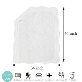MONOBLANKS Baby Quilt Personlized Monogram Lightweight Embossed Scalloped Throw Blanket Four Seasons (White) MONOBLANKS Baby Quilt Personlized Monogram Lightweight Embossed Scalloped Throw Blanket Four Seasons (White)
