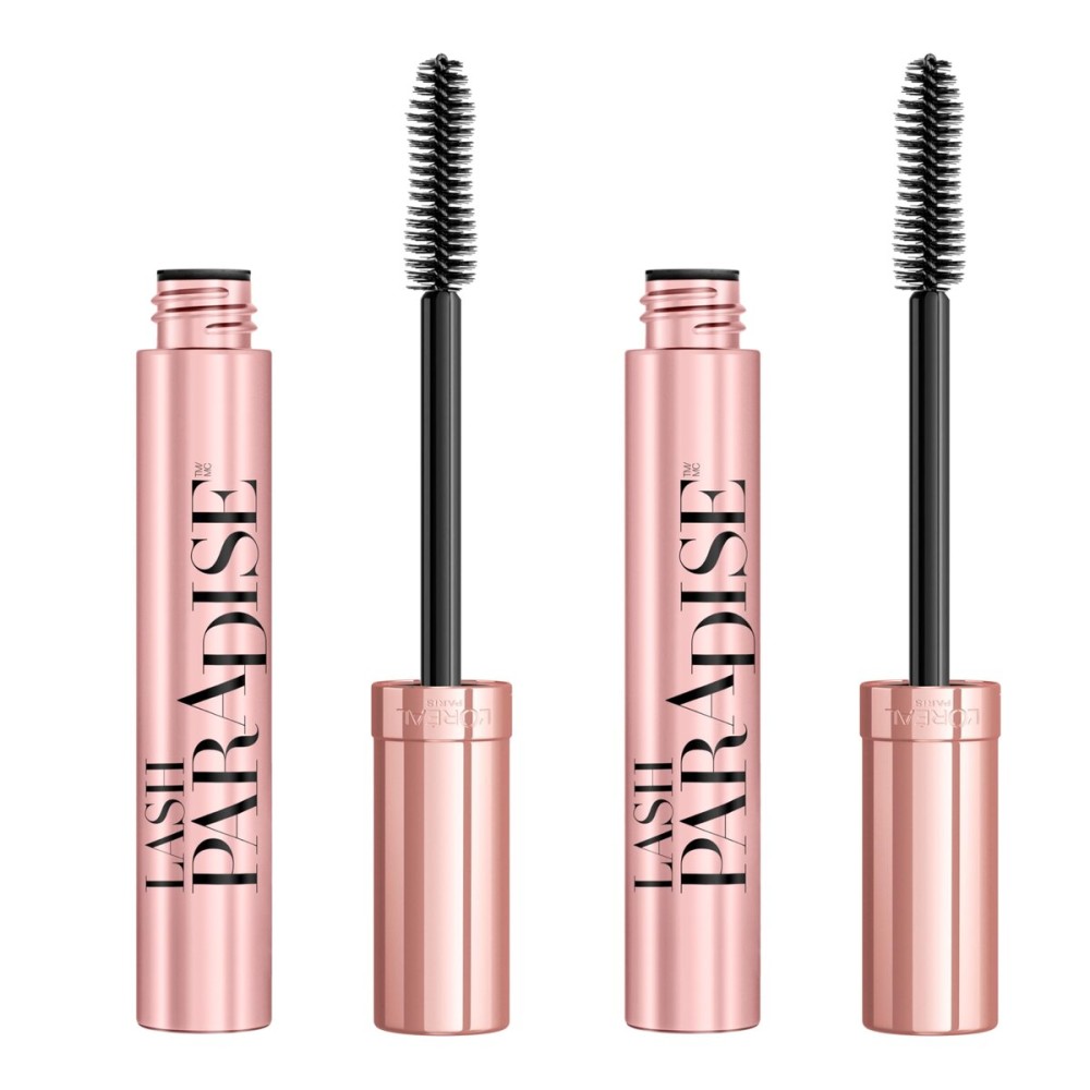 L\'Oreal Paris Voluminous Makeup Lash Paradise Mascara, Voluptuous Volume, Intense Length, Feathery Soft Full Lashes, No Flaking, No Smudging, No Clumping, Mystic Black, 0.25 Fl Oz (Pack of 2) L\'Oreal Paris Voluminous Makeup Lash Paradise Mascara, Voluptuous Volume, Intense Length, Feathery Soft Full Lashes, No Flaking, No Smudging, No Clumping, Mystic Black, 0.25 Fl Oz (Pack of 2)