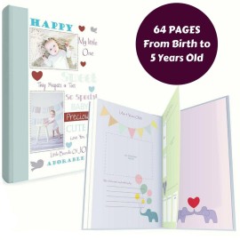 Baby Memory Book w/Keepsake Box & 30 Monthly & Baby First Milestone Stickers - Gender Neutral First Year Scrapbook Journal - Baby Photo Album for Boys Baby Memory Book w/Keepsake Box & 30 Monthly & Baby First Milestone Stickers - Gender Neutral First Year Scrapbook Journal - Baby Photo Album for Boys