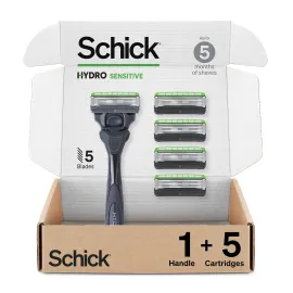 Schick Hydro Sensitive Razor - for Men with Sensitive Skin with 5 Razor Blades