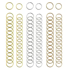 Nydotd 180 Pieces Hair Rings, Braid Rings, Loop Clips, and Hoops - 3 Colors, 2 Sizes, Women\'s Fashion Hip-Hop DIY Hair Clip Accessories for Dreadlocks