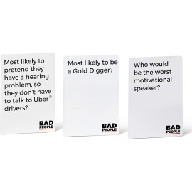 BAD PEOPLE Party Game - RED Expansion -100 New Question Cards for The Hilarious Adult Card Game for Fun Parties and Board Games Night with Your Group - Find Out What Your Friends Really Think of You BAD PEOPLE Party Game - RED Expansion -100 New Question Cards for The Hilarious Adult Card Game for Fun Parties and Board Games Night with Your Group - Find Out What Your Friends Really Think of You