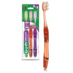 GUM Technique Deep Clean Toothbrush - Compact Head - Soft Toothbrushes for Adults with Sensitive Soft Bristles, 3ct