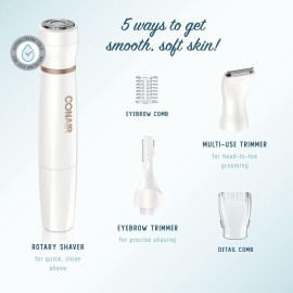 Conair All-In-1 Facial Hair Removal for Women, Cordless Electric Trimmer, Perfect for Face, Ear/Nose, Eyebrows, and Bikini Lines Conair All-In-1 Facial Hair Removal for Women, Cordless Electric Trimmer, Perfect for Face, Ear/Nose, Eyebrows, and Bikini Lines