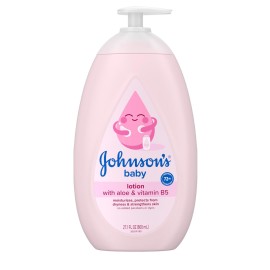 Johnson\'s Baby Lotion with Coconut Oil, Aloe Vera & Vitamin B5, 72 HR Hydration, Skin Moisturizer, Hypoallergenic, Safe for Newborn, Protects From Dryness & Strengthens Skin, 27.1 fl. Oz