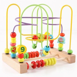 QZMTOY Wooden Toys for Toddlers, Bead Maze Toy for Toddlers with Colorful Animals Fruits Shapes, Educational Counting Learning Circle Toys for Kids, Classic Gifts for Boys Girls Baby QZMTOY Wooden Toys for Toddlers, Bead Maze Toy for Toddlers with Colorful Animals Fruits Shapes, Educational Counting Learning Circle Toys for Kids, Classic Gifts for Boys Girls Baby