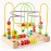 QZMTOY Wooden Toys for Toddlers, Bead Maze Toy for Toddlers with Colorful Animals Fruits Shapes, Educational Counting Learning Circle Toys for Kids, Classic Gifts for Boys Girls Baby