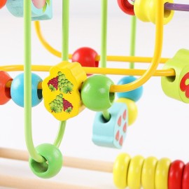 QZMTOY Wooden Toys for Toddlers, Bead Maze Toy for Toddlers with Colorful Animals Fruits Shapes, Educational Counting Learning Circle Toys for Kids, Classic Gifts for Boys Girls Baby QZMTOY Wooden Toys for Toddlers, Bead Maze Toy for Toddlers with Colorful Animals Fruits Shapes, Educational Counting Learning Circle Toys for Kids, Classic Gifts for Boys Girls Baby