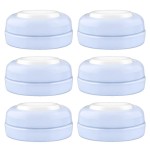 Maymom Screw Lids Aka Travel Caps with Rewritable Sealing Disc Compatible with Avent Bottle, Maymom Wide Mouth Bottles; Cap Replace Avent Natural Bottle Sealing Ring and Sealing Disc, 6pcs. (Blue)