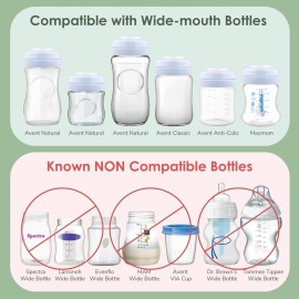 Maymom Screw Lids Aka Travel Caps with Rewritable Sealing Disc Compatible with Avent Bottle, Maymom Wide Mouth Bottles; Cap Replace Avent Natural Bottle Sealing Ring and Sealing Disc, 6pcs. (Blue) Maymom Screw Lids Aka Travel Caps with Rewritable Sealing Disc Compatible with Avent Bottle, Maymom Wide Mouth Bottles; Cap Replace Avent Natural Bottle Sealing Ring and Sealing Disc, 6pcs. (Blue)
