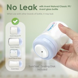 Maymom Screw Lids Aka Travel Caps with Rewritable Sealing Disc Compatible with Avent Bottle, Maymom Wide Mouth Bottles; Cap Replace Avent Natural Bottle Sealing Ring and Sealing Disc, 6pcs. (Blue) Maymom Screw Lids Aka Travel Caps with Rewritable Sealing Disc Compatible with Avent Bottle, Maymom Wide Mouth Bottles; Cap Replace Avent Natural Bottle Sealing Ring and Sealing Disc, 6pcs. (Blue)