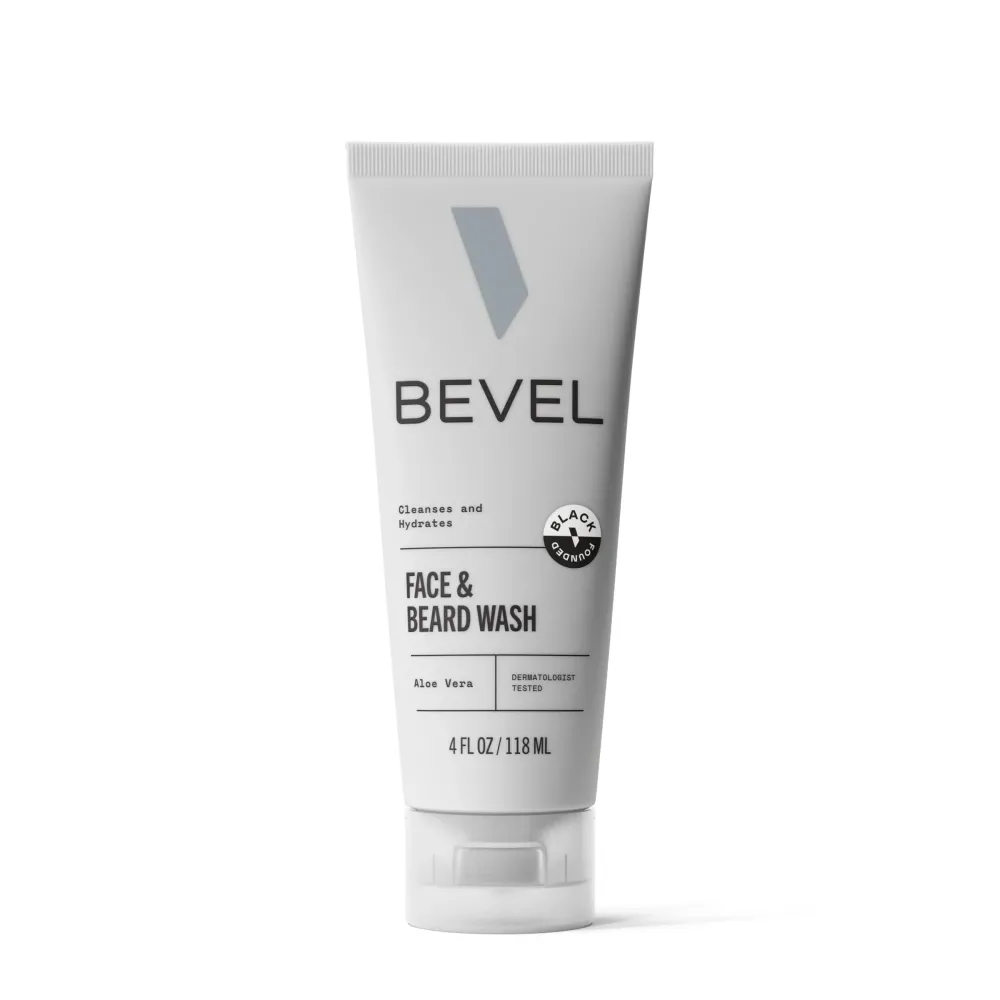 Bevel Face & Beard Wash with Witch Hazel and Aloe Vera to Cleanse, Hydrate and Brighten Skin, 4 Fl Oz Bevel Face & Beard Wash with Witch Hazel and Aloe Vera to Cleanse, Hydrate and Brighten Skin, 4 Fl Oz