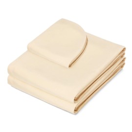 Saloniture 3-Piece Microfiber Massage Table Sheet Set - Premium Facial Bed Cover - Includes Flat and Fitted Sheets with Face Cradle Cover - Natural Saloniture 3-Piece Microfiber Massage Table Sheet Set - Premium Facial Bed Cover - Includes Flat and Fitted Sheets with Face Cradle Cover - Natural