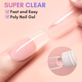 Makartt Poly Nail Gel Clear 50ML Gel Builder for Natural-Looking Strengthener 3D Molding Gel for Trendy Nail Art-Long-Lasting and Easy to Use Supplies