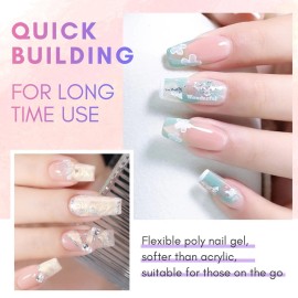 Makartt Poly Nail Gel Clear 50ML Gel Builder for Natural-Looking Strengthener 3D Molding Gel for Trendy Nail Art-Long-Lasting and Easy to Use Supplies