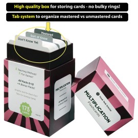 Think Tank Scholar 173 Multiplication Flash Cards Set (Award Winning) All Facts 0-12 Answer on Back, for Kids in 2ND, 3RD, 4TH, 5TH, 6TH Grade Class or Homeschool - Learn Manipulatives, Games & Chart Think Tank Scholar 173 Multiplication Flash Cards Set (Award Winning) All Facts 0-12 Answer on Back, for Kids in 2ND, 3RD, 4TH, 5TH, 6TH Grade Class or Homeschool - Learn Manipulatives, Games & Chart