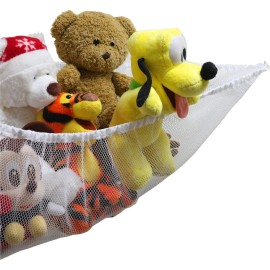 Simple Houseware 2 PK - Stuffed Animals Jumbo Toy Storage Hammock, White