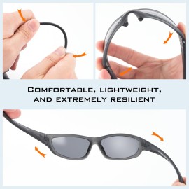 KastKing Hiwassee Polarized Sport Sunglasses for Men and Women, Matte Smoke Crystal Frame,Smoke Lens