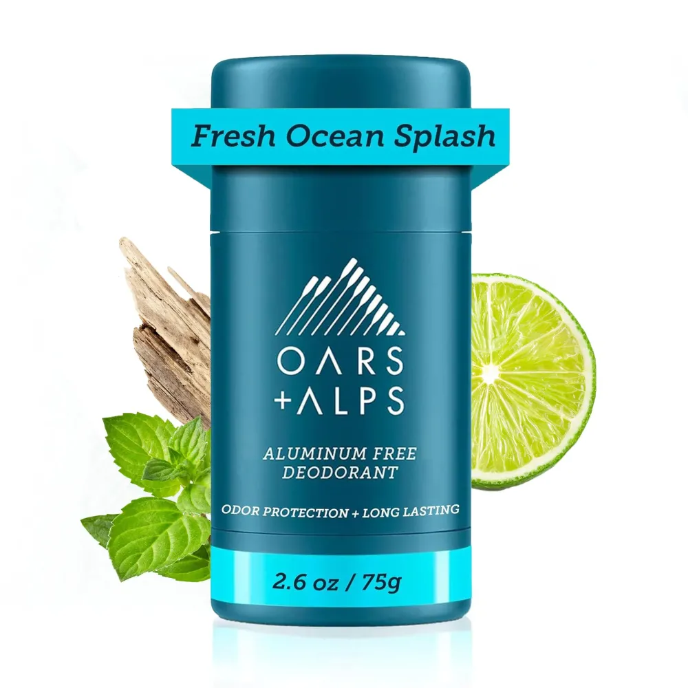 Oars + Alps Aluminum Free Deodorant for Men and Women, Dermatologist Tested and Made with Clean Ingredients, Vegan, Fresh Ocean Splash, 1 Pack, 2.6 Oz Oars + Alps Aluminum Free Deodorant for Men and Women, Dermatologist Tested and Made with Clean Ingredients, Vegan, Fresh Ocean Splash, 1 Pack, 2.6 Oz