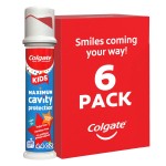 Colgate Kids Toothpaste Pump with Fluoride, Anticavity & Cavity Protection Toothpaste, For Ages 6+, Mild Bubble Fruit Flavor, 4.4 Ounce, 6 Pack