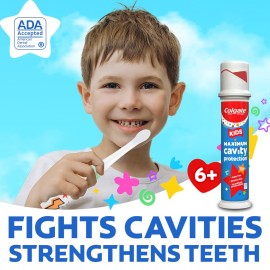 Colgate Kids Toothpaste Pump with Fluoride, Anticavity & Cavity Protection Toothpaste, For Ages 6+, Mild Bubble Fruit Flavor, 4.4 Ounce, 6 Pack Colgate Kids Toothpaste Pump with Fluoride, Anticavity & Cavity Protection Toothpaste, For Ages 6+, Mild Bubble Fruit Flavor, 4.4 Ounce, 6 Pack