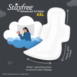 Stayfree Advanced Extra Large All Night Soft Cover Sanitary Pads For Women With Wings, 28 Pads Stayfree Advanced Extra Large All Night Soft Cover Sanitary Pads For Women With Wings, 28 Pads