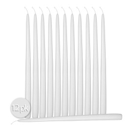 Hyoola 12 Pack Tall Taper Candles - 10 Inch White Dripless, Unscented Dinner Candle - Paraffin Wax with Cotton Wicks - 8 Hour Burn Time Hyoola 12 Pack Tall Taper Candles - 10 Inch White Dripless, Unscented Dinner Candle - Paraffin Wax with Cotton Wicks - 8 Hour Burn Time