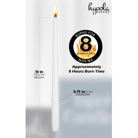 Hyoola 12 Pack Tall Taper Candles - 10 Inch White Dripless, Unscented Dinner Candle - Paraffin Wax with Cotton Wicks - 8 Hour Burn Time Hyoola 12 Pack Tall Taper Candles - 10 Inch White Dripless, Unscented Dinner Candle - Paraffin Wax with Cotton Wicks - 8 Hour Burn Time