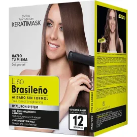 PLACENTA LIFE KERATIMASK Brazilian Straightening Kit with Keratin and Hyaluronic Acid - Keratin Treatment- Get a perfect smooth, shiny and silky- Formaldehyde FREE