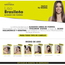 PLACENTA LIFE KERATIMASK Brazilian Straightening Kit with Keratin and Hyaluronic Acid - Keratin Treatment- Get a perfect smooth, shiny and silky- Formaldehyde FREE