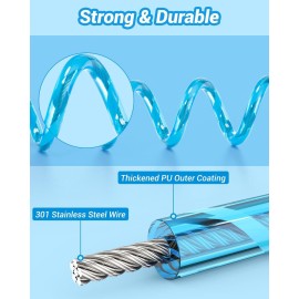 Dr.meter Toddler Leash, 2 Pack Safety Anti Lost Wrist Link with Key Lock, Reflective Child Walking Harness, 8.2ft Blue + 4.92ft Orange Kids Leash for Supermarket Mall Airport Amusement Park Zoo Travel