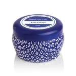 Capri Blue Volcano Scented Mini Tin Candle - Printed Mini Tin Jar Candle - Luxury Candles for Home Scented with Tropical Fruit & Sugared Citrus - Soy Candle Wax Blend - Blue Candle (3 oz)