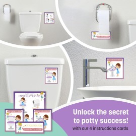 Potty Training Chart for Toddlers Girls, Unicorn Design - Sticker Chart, 4 Week Reward Chart - 213 Cute Stickers, Certificate, Instruction Booklet & Motivational Cards - Bonus Celebratory Crown Potty Training Chart for Toddlers Girls, Unicorn Design - Sticker Chart, 4 Week Reward Chart - 213 Cute Stickers, Certificate, Instruction Booklet & Motivational Cards - Bonus Celebratory Crown