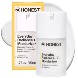 Honest Beauty Everyday Radiance Vitamin C Lightweight Moisturizer | Brightens + Improves Skin Tone | Gentle for Sensitive Skin, Fragrance Free, Vegan | 1.7 fl oz