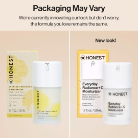 Honest Beauty Everyday Radiance Vitamin C Lightweight Moisturizer | Brightens + Improves Skin Tone | Gentle for Sensitive Skin, Fragrance Free, Vegan | 1.7 fl oz