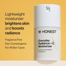 Honest Beauty Everyday Radiance Vitamin C Lightweight Moisturizer | Brightens + Improves Skin Tone | Gentle for Sensitive Skin, Fragrance Free, Vegan | 1.7 fl oz