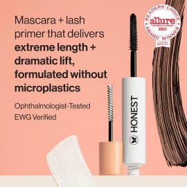 Honest Beauty 2-in-1 Extreme Length Clean Mascara + Lash Primer | Lengthening + Volumizing | Cruelty Free + Safe for Sensitive Eyes | Black, .27 fl oz Honest Beauty 2-in-1 Extreme Length Clean Mascara + Lash Primer | Lengthening + Volumizing | Cruelty Free + Safe for Sensitive Eyes | Black, .27 fl oz