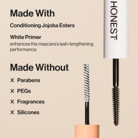 Honest Beauty 2-in-1 Extreme Length Clean Mascara + Lash Primer | Lengthening + Volumizing | Cruelty Free + Safe for Sensitive Eyes | Black, .27 fl oz Honest Beauty 2-in-1 Extreme Length Clean Mascara + Lash Primer | Lengthening + Volumizing | Cruelty Free + Safe for Sensitive Eyes | Black, .27 fl oz