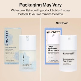 Honest Beauty Deep Hydration Face Cream for Dry Skin | Hydrates + Supports Natural Moisture Barrier | Hypoallergenic + Gentle for Sensitive Skin | 1.7 fl oz