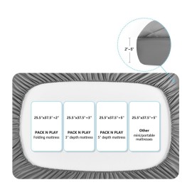 TILLYOU Pack and Play Sheet - Soft Quilted Crib Cover Pad, Toddlers Mattress Protector with 1\'\'-3\'\' Deep Pocket, Thick Play Yard Playpen Sheets, Breathable Fluffy Crib Mattress Pad, 39x27, Grey TILLYOU Pack and Play Sheet - Soft Quilted Crib Cover Pad, Toddlers Mattress Protector with 1\'\'-3\'\' Deep Pocket, Thick Play Yard Playpen Sheets, Breathable Fluffy Crib Mattress Pad, 39x27, Grey