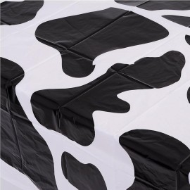 Cow Print Tablecloth (Pack of 6) 54 X 72 Inch Tablecloths for Cow Themed Party Decorations, and Birthday Party Decorations, Picnic Table Covers, (Black and White) Cow Print Tablecloth (Pack of 6) 54 X 72 Inch Tablecloths for Cow Themed Party Decorations, and Birthday Party Decorations, Picnic Table Covers, (Black and White)