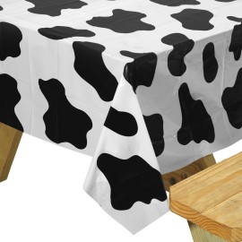 Cow Print Tablecloth (Pack of 6) 54 X 72 Inch Tablecloths for Cow Themed Party Decorations, and Birthday Party Decorations, Picnic Table Covers, (Black and White) Cow Print Tablecloth (Pack of 6) 54 X 72 Inch Tablecloths for Cow Themed Party Decorations, and Birthday Party Decorations, Picnic Table Covers, (Black and White)