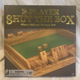 Cardinal 6040879 Two-Player Wood Shut The Box Game (4 Piece), Multicolor, One Size