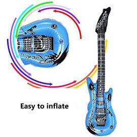 Dr.dudu Inflatable Guitar, Waterproof Assorted Colors Party Decoration (6pack) Dr.dudu Inflatable Guitar, Waterproof Assorted Colors Party Decoration (6pack)