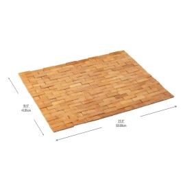 Mind Reader Bath Mat, Shower Mat, Bathtub Mat, Bathroom Accessory, Wood, Rayon from Bamboo, 23.5L x 16.5W x 0.4H, Brown Mind Reader Bath Mat, Shower Mat, Bathtub Mat, Bathroom Accessory, Wood, Rayon from Bamboo, 23.5L x 16.5W x 0.4H, Brown