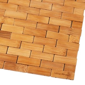 Mind Reader Bath Mat, Shower Mat, Bathtub Mat, Bathroom Accessory, Wood, Rayon from Bamboo, 23.5L x 16.5W x 0.4H, Brown Mind Reader Bath Mat, Shower Mat, Bathtub Mat, Bathroom Accessory, Wood, Rayon from Bamboo, 23.5L x 16.5W x 0.4H, Brown